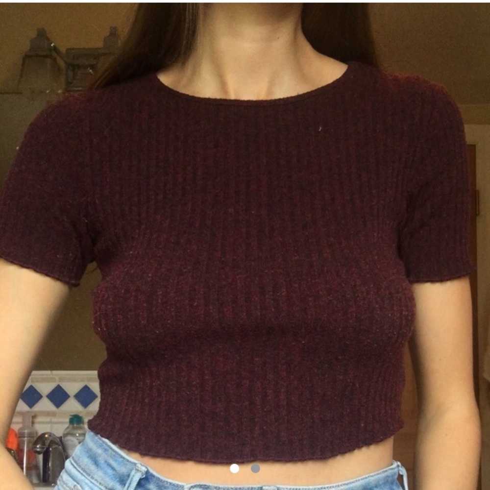 Maroon knit crop from Forever 21